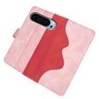 Two-color Google Pixel 9 leather flip case - Pink Fashion