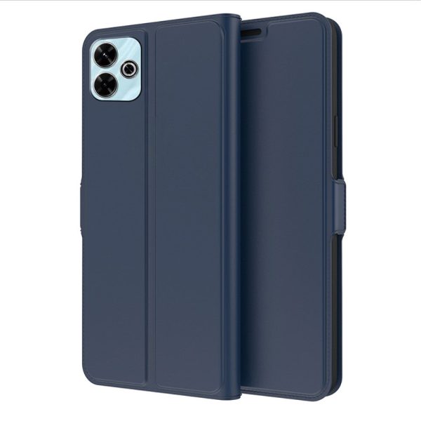 Smooth and thin premium Xiaomi Redmi 13   Xiaomi Redmi Note 13R   Xiaomi Poco M6 leather case - Blue Online