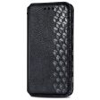 Motorola Moto G34 leather case with a stylish rhombus imprint - Black Supply