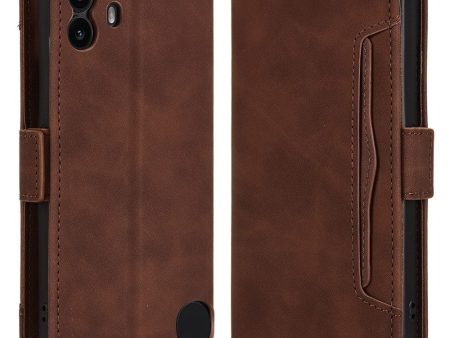 Modern-styled leather wallet case for Nothing CMF Phone 1 - Brown Online Hot Sale