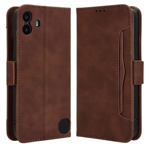 Modern-styled leather wallet case for Nothing CMF Phone 1 - Brown Online Hot Sale