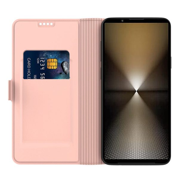 Smooth and thin premium Sony Xperia 1 VI leather case - Rose Gold Discount