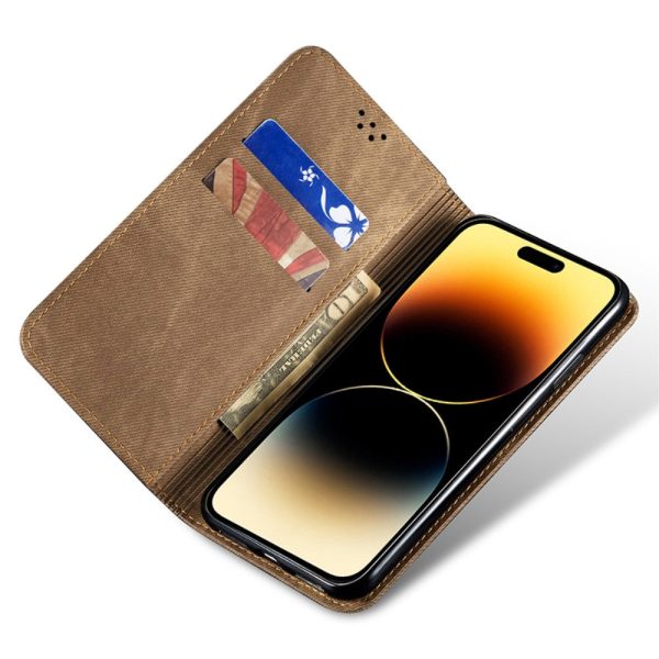 Jeans iPhone 16 Pro flip case - Khaki Cheap