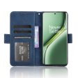 Modern-styled leather wallet case for OnePlus Ace 3 Pro - Blue Online Hot Sale