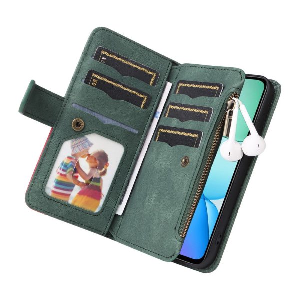 Textured Xiaomi Redmi 13   Xiaomi Redmi Note 13R leather case with strap - Green For Cheap