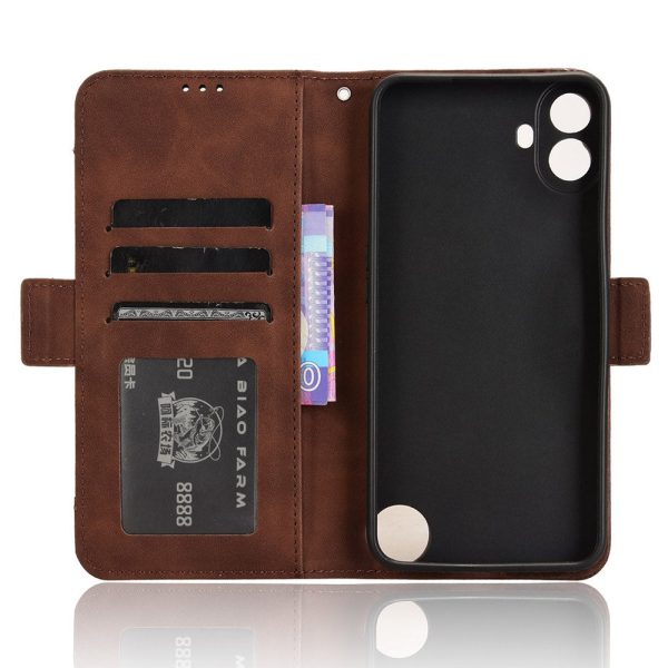 Modern-styled leather wallet case for Nothing CMF Phone 1 - Brown Online Hot Sale