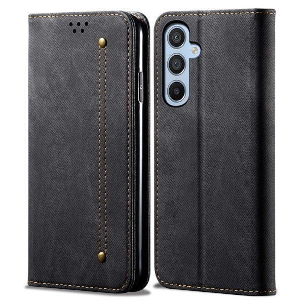 Jeans Samsung Galaxy M15 flip case - Black For Discount