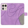 Textured Motorola Edge 50 Ultra   Motorola Moto X50 Ultra leather case with strap - Light Purple Online Sale