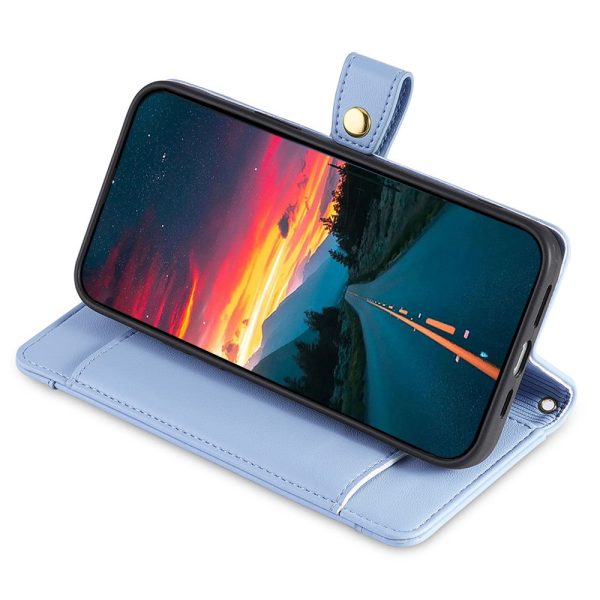 Samsung Galaxy M15 vegan leather wallet zipper case - Blue Online Hot Sale