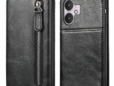 Vertical Xiaomi Redmi 13C flip phone case with zipper - Black Online