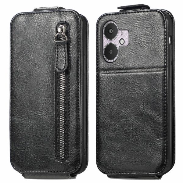 Vertical Xiaomi Redmi 13C flip phone case with zipper - Black Online