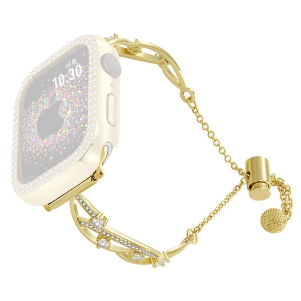 20mm Universal Smart Watch Rhinestone Decor Bracelet Copper Replacement Wrist Band - Gold Online