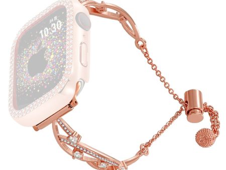 20mm Universal Smart Watch Rhinestone Decor Bracelet Copper Replacement Wrist Band - Rose Gold Hot on Sale