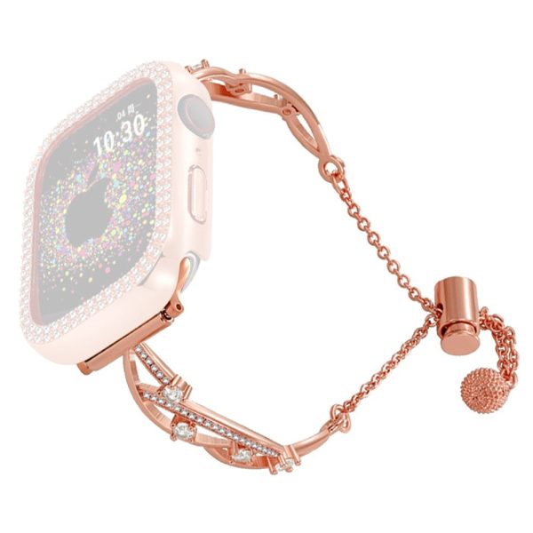 20mm Universal Smart Watch Rhinestone Decor Bracelet Copper Replacement Wrist Band - Rose Gold Hot on Sale