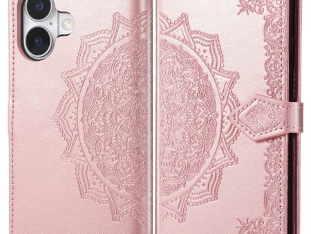 Mandala iPhone 16 leather case - Rose Gold Fashion