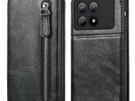 Vertical Xiaomi Redmi K70E   Xiaomi Poco X6 Pro flip phone case with zipper - Black Sale