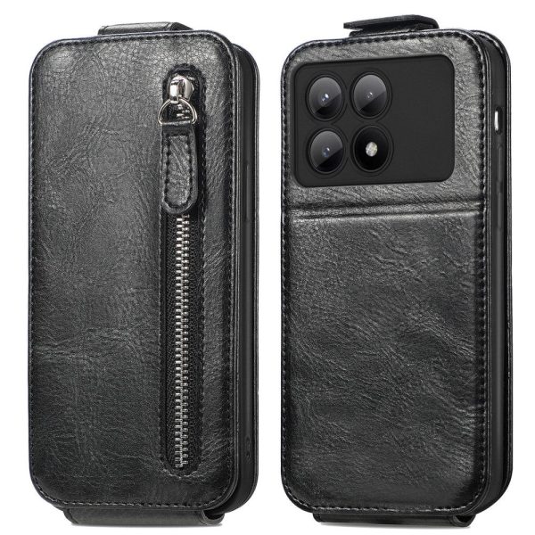 Vertical Xiaomi Redmi K70E   Xiaomi Poco X6 Pro flip phone case with zipper - Black Sale