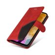 Textured Samsung Galaxy M15 leather case with strap - Red Fashion