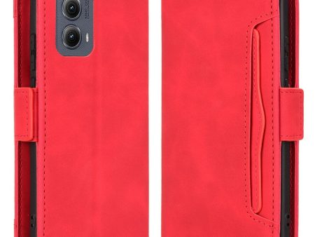 Modern-styled leather wallet case for Motorola Edge (2024) - Red Online now