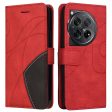 Textured OnePlus 12R leather case with strap - Red For Discount