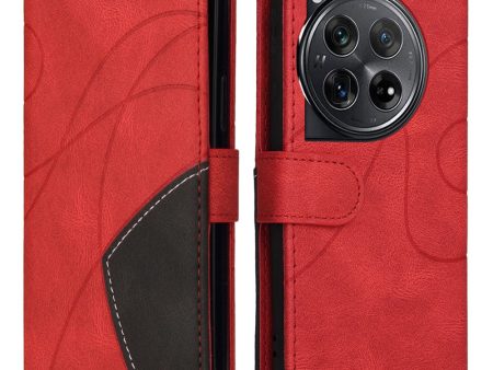 Textured OnePlus 12R leather case with strap - Red For Discount