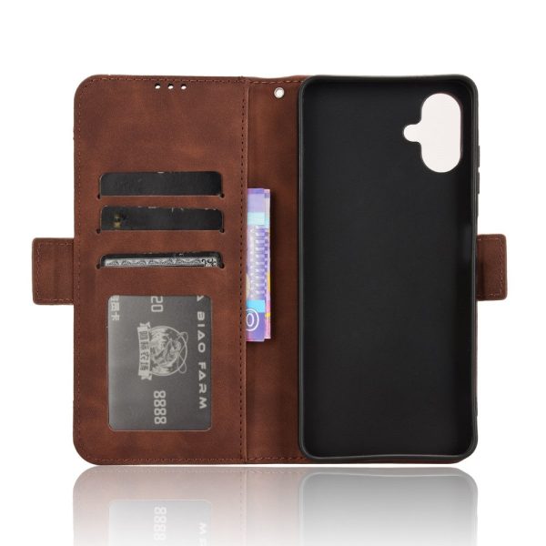 Modern-styled leather wallet case for Samsung Galaxy A06 - Brown Cheap