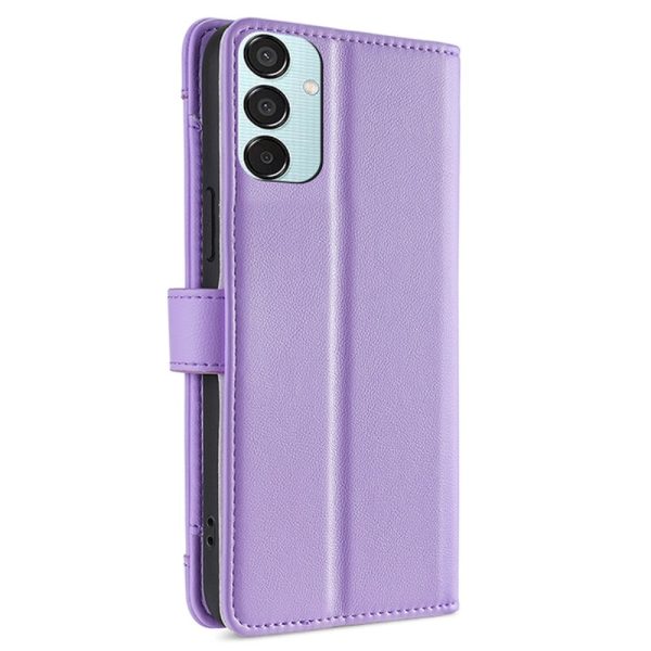 Samsung Galaxy M15 vegan leather wallet zipper case - Purple For Cheap