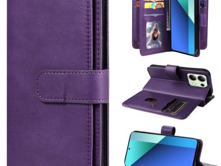 10-slot Xiaomi Redmi Note 13 wallet case - Purple Online Sale