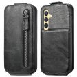 Vertical Samsung Galaxy S24 Plus flip phone case with zipper - Black For Cheap