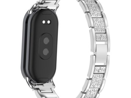 Xiaomi Mi Band 9   9 NFC   Smart Band 8   8 NFC Watch Strap Rhinestone Decor 3-Bead Stainless Steel Band - Silver Hot on Sale