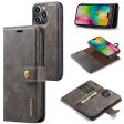 DG.MING iPhone 16 Pro Max 2-in-1 wallet case - Grey Hot on Sale