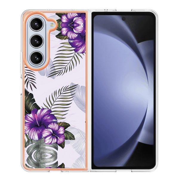 Deco Samsung Galaxy Z Fold5 phone cover - Purple Flower Fashion