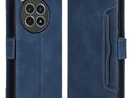 Modern-styled leather wallet case for OnePlus Ace 3 Pro - Blue Online Hot Sale