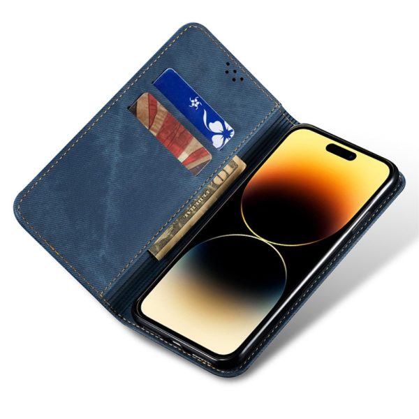 Jeans iPhone 16 Plus flip case - Blue Online now