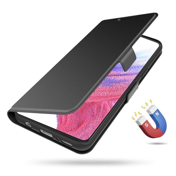 Smooth and thin premium Samsung Galaxy A06 leather case - Black on Sale