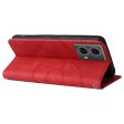 Textured Motorola Moto G85 leather case with strap - Red Online