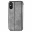 Sony Xperia 5 V leather case with a stylish rhombus imprint - Grey Supply