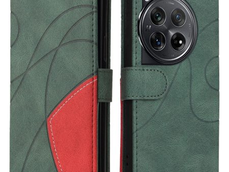 Textured OnePlus 12R leather case with strap - Green For Discount