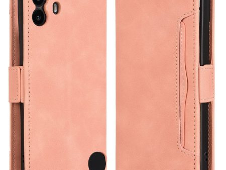 Modern-styled leather wallet case for Nothing CMF Phone 1 - Pink Hot on Sale