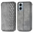 Motorola Moto G24 Power leather case with a stylish rhombus imprint - Grey Online Sale