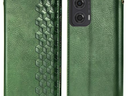 Motorola Moto G24   Motorola Moto G04 leather case with a stylish rhombus imprint - Green For Discount