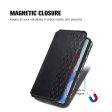 Samsung Galaxy M55   Samsung Galaxy F55   C55 leather case with a stylish rhombus imprint - Black Online Sale