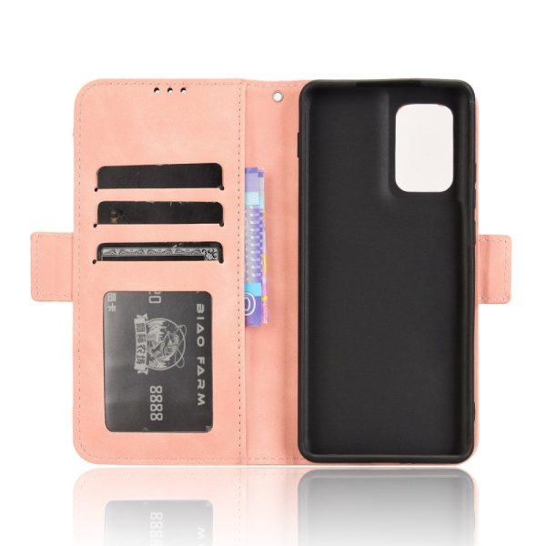 Modern-styled leather wallet case for Motorola Edge (2024) - Pink Online now