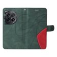 Textured OnePlus 12R leather case with strap - Green For Discount