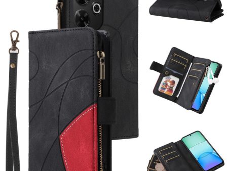 Textured Xiaomi Redmi 13   Xiaomi Redmi Note 13R leather case with strap - Black Fashion