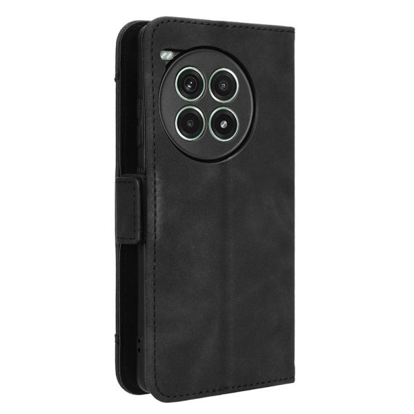 Modern-styled leather wallet case for OnePlus Ace 3 Pro - Black Online Sale