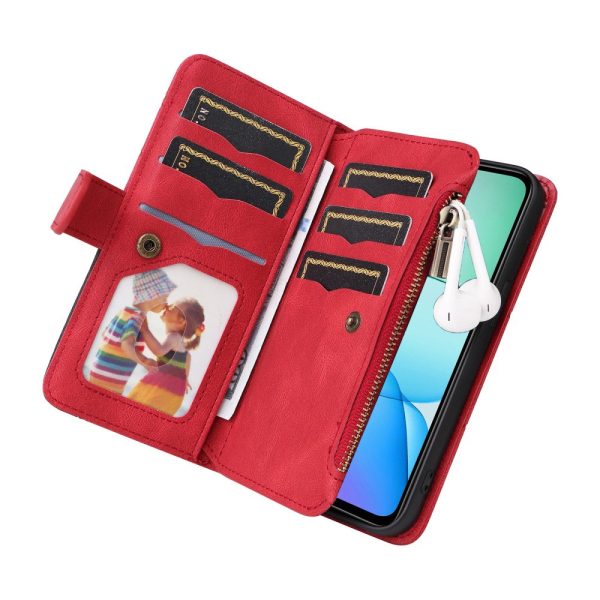 Textured Xiaomi Redmi 13   Xiaomi Redmi Note 13R leather case with strap - Red For Discount