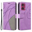 Textured Motorola Edge 50 Fusion leather case with strap - Light Purple For Sale