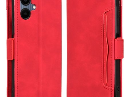 Modern-styled leather wallet case for Samsung Galaxy A06 - Red Fashion