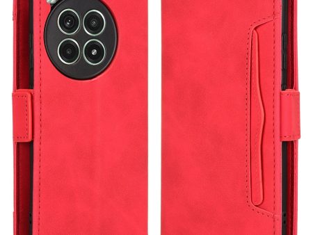 Modern-styled leather wallet case for OnePlus Ace 3 Pro - Red Online